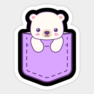 Cute bear in pocket Sticker